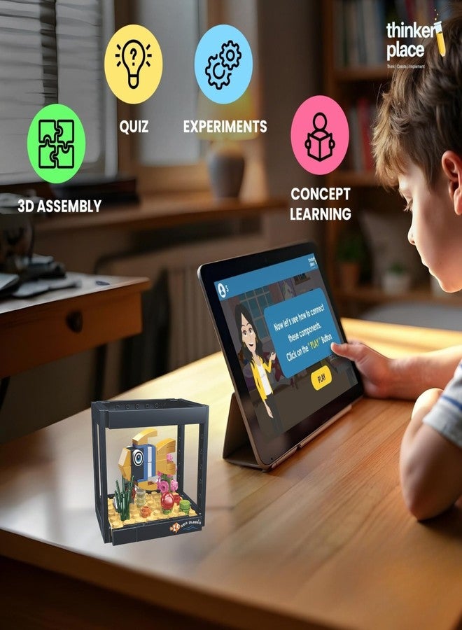 ThinkerPlace 8-in-1 Dream Ocean Fish Tank Blue-Spotted Flounder (92 Pieces) | Learn About Marine Life | Building Block Set for Kids Age 6+ | STEM Educational Toy | Build, Collect & Create - Image 4